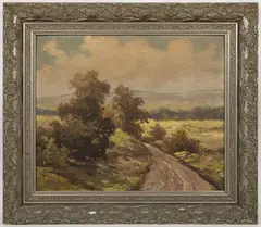 Karel Karas, Path Between Fields, First half of 20th century, oil on cardboard