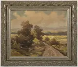 Karel Karas, Path Between Fields, First half of 20th century, oil on cardboard