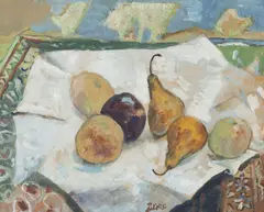Pravoslav Kotík, Still Life with Pears and Apples, 1930s, watercolour, paper