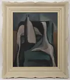 Jan Fabián, Composition, Second half of the 20th century, oil on plywood