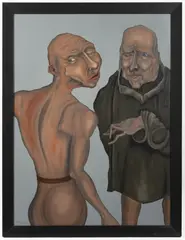 Two Figures by Ondřej Coufal, 1995, oil on hardboard, sold Sep 2026