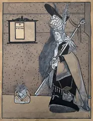 Zdeněk Kratochvíl, Eduard Vojan, 1922, ink and wash on paper