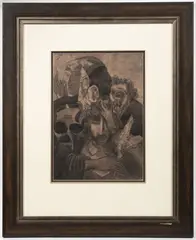 Josef Krauer, Hamlet, 1940s, indian ink, charcoal, paper
