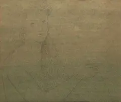 Jiří Kaloč, Portrait of a Girl, 1970s, pencil, watercolour, paper