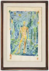 František Hudeček, Walker, 1965, watercolour, paper