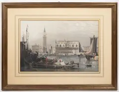 Henry Le Keux, Venice, coloured print, paper