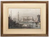 Henry Le Keux, Venice, coloured print, paper