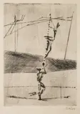 Frantisek Tichy, Suspended-Bar Artists, 1944, drypoint, paper