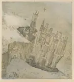 Jan Souček, Cathedral, 1970s, etching, paper