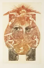Oldřich Kulhánek, Hommage À C. Monteverdi, 1971, etching, paper