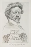 Oldřich Kulhánek, Hommage À Rembrandt, 1986, etching, paper