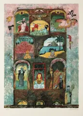 Adolf Born, Partially Preserved House, 1973, lithography, paper