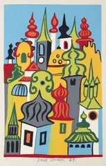 Karel Chaba, Towers, 1979, lithography, paper