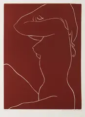 Ota Janeček, Sitting Nude, 1980s, linocut, paper