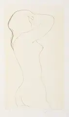 Ota Janeček, Standing Nude, 1980s, lithography, paper