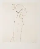 Ota Janeček, Girl with Big Earrings, 1978, drypoint, paper