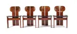 Afra & Tobia Scarpa, Artona chairs (8), 1975, Palissander, leather upholstery