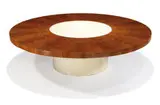 Milo Baughman, Lazy susan table, 1970, Rosewood veneer, lacquered wood, formica