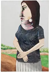Benny Andrews, Virginia, 1978, Mixed media collage on canvas