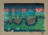 Die Stadt-Stadt by Friedensreich Hundertwasser, 1979, 13-color silkscreen with metal imprints in 3-colors on smooth paper, sold May 2013