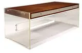 Poul Norreklit, Desk, c. 1970, Rosewood, Lucite, chrome-plated brass