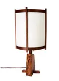 Table lamp II by George Nakashima, 1961, American black walnut, maple, parchment, sold May 2013