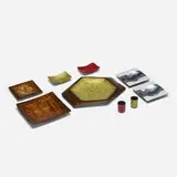 Del Campo, Tableware collection, c. 1960, enameled copper
