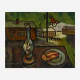 Oscar Rabin, Barracks, Lamp and Bread, 1996, oil on canvas