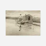 Peter Henry Emerson, Eel Catcher's Home, 1886, platinum print
