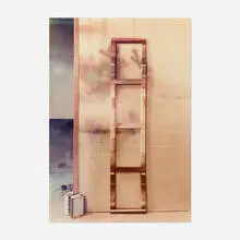 Leland D. Rice, Spraybooth with Painted Ladder (from the Wall Site series), 1979, chromogenic print