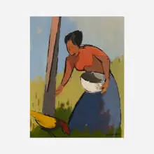 Herman Maril, Farm Woman, oil on canvas