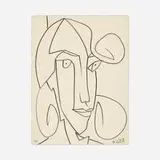 Françoise Gilot, Marianne Greenwood, Serious, 1951, graphite on paper