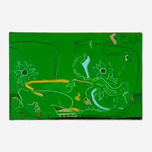 Daniel Rios Rodriguez, Nap, 2011, acrylic and collage on linen