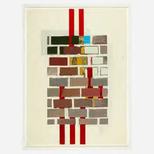Lisa Sigal, Untitled (Brick), mixed media and collage on paper