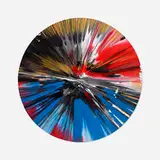 Signed Circle Spin Painting by Damien Hirst, 2009, acrylic on paper, sold Sep 2021