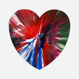 Heart Spin Painting by Damien Hirst, 2009, acrylic on paper, sold Sep 2021