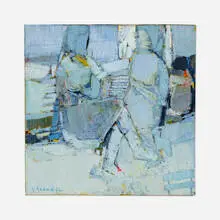 Banc Public by Gabriel Godard, 1964, oil on canvas, sold Sep 2021