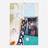 Jessica Stockholder, Untitled, 1991, oil, photograph and paper collage on Plexiglas