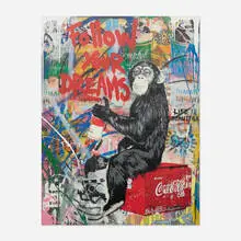 Thierry Guetta, Everyday Life, 2015, acrylic, spray paint, and screenprint on canvas over panel