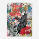 Thierry Guetta, Everyday Life, 2015, acrylic, spray paint, and screenprint on canvas over panel