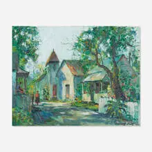Bernard Street by Emmett John Fritz, c. 1960, oil on canvas board, sold Oct 2023