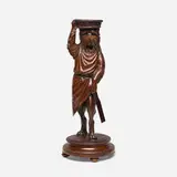 Black Forest, Baker (Walking Scotty Dog Carrying a Basket sculpture), c. 1890, carved and varnished wood, glass