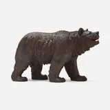 Black Forest, Large Walking Bear, c. 1890, carved and varnished wood, glass