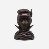 Black Forest, Fox Wearing Hat and Glasses humidor, c. 1890, carved and varnished wood