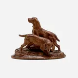 Black Forest, Swiss Hounds sculpture, c. 1890, carved and varnished wood