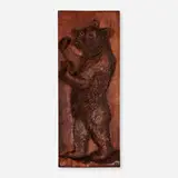 Black Forest, Roaring Bear wall plaque, c. 1890, carved and varnished wood