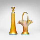 Decanter with stopper and basket, set of two by Alexander Joseph von Steuben, sold Oct 2023