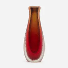 Murano, Battuto vase, c. 1950, internally decorated and wheel-carved glass