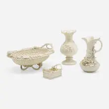 Belleek, Collection of four vessels, c. 1930, glazed porcelain