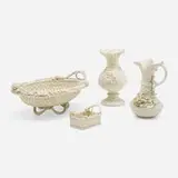 Belleek, Collection of four vessels, c. 1930, glazed porcelain